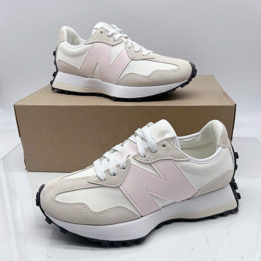 New Balance 327 Women's Running Shoes Sneakers Beige Pink Lace Up Size US 8